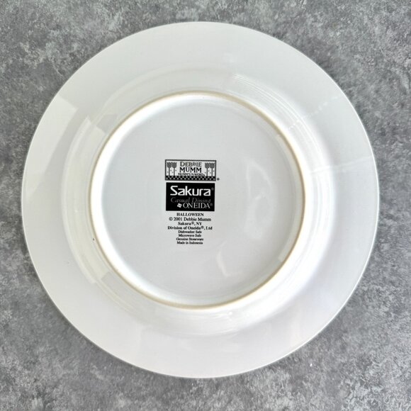 Debbie Mumm Halloween Salad Dessert Hors d'oeuvre Plates Sakura Oneida 2001 - Picture 7 of 9